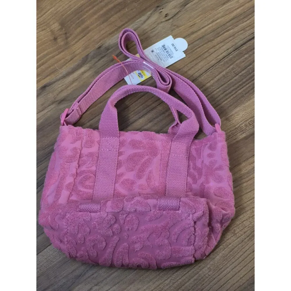 Cat & Jack Pink Fabric Tote Purse Crossbody With Dual Handles NWT S33